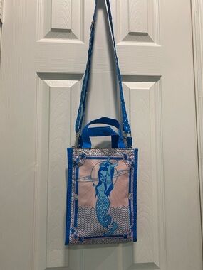Valfre Blue and Pink Capricorn Mermaid Graphic Crossbody Bag